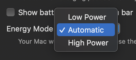 Low Power Mode