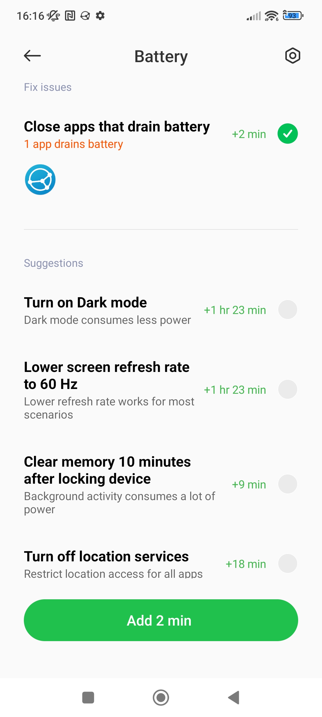 MIUI Battery Suggestions
