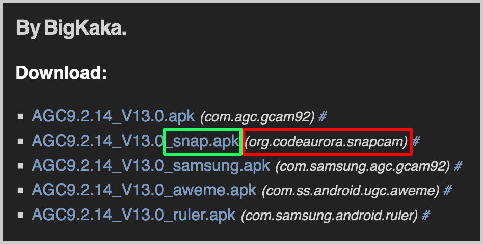 Package Names